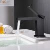 Vòi Lavabo Nóng Lạnh Đồng Sơn Tĩnh Điện Đen Holer HL-LB610