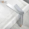 Vòi Lavabo Nóng Lạnh Đồng mạ Crome Cao 30cm Holer HL-LB677