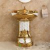 Chậu Lavabo Trụ Mạ Vàng TTCERA LB113