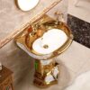 Chậu Lavabo Trụ Mạ Vàng TTCERA LB113