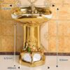 Chậu Lavabo Trụ Mạ Vàng TTCERA LB113