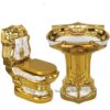 Chậu Lavabo Trụ Mạ Vàng TTCERA LB113