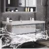 Tủ Lavabo Nhựa PVC Đặc Màu Trắng TTCERA TLVB90
