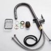 Vòi Rửa Chén Rút Nóng Lạnh Đồng Thau Sơn Tĩnh Điện Xám TTCERA CNL435