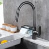 Vòi Rửa Chén Rút Nóng Lạnh Đồng Thau Sơn Tĩnh Điện Xám TTCERA CNL435
