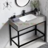 Bàn Đá Xám 1 Tầng Chống Trầy Không Viền TLVBD-35