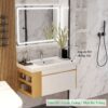 Tủ Lavabo Nhựa Đặc PVC PIMA Gương Led TLVB93-8147AV