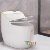 Bồn Cầu Trứng 1 Khối Trắng Viền Vàng TTCERA BC071WY