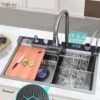 Combo Chậu Rửa Chén Kèm Vòi 5 Chế Độ Hiển Thị Nhiệt Độ HOLER HLCRNN721A-7546
