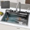 Combo Chậu Rửa Chén Kèm Vòi 5 Chế Độ Hiển Thị Nhiệt Độ HOLER HLCRNN721A-7546