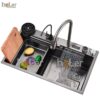 Combo Chậu Rửa Chén Kèm Vòi 5 Chế Độ Hiển Thị Nhiệt Độ HOLER HLCRNN721A-7546