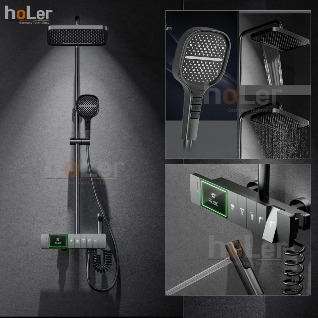 Sen Cây Tắm Đứng Đồng Thau Sơn Tĩnh Điện Xám Holer HL297