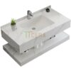 Tủ Lavabo Bàn Đá Trắng Vân Mây 2 Tầng Chống Trầy Tràn Viền TLVBD-42