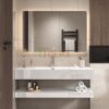 Tủ Lavabo Bàn Đá Trắng Vân Mây 2 Tầng Chống Trầy Tràn Viền TLVBD-42