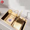 ComboChậu Rửa Chén Kèm Vòi Đơn Thác Nước Inox 304 Mạ Vàng hoLer HLCR721-7846
