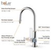 Vòi Rửa Chén Rút Dây Đồng Thau Mạ Crome Holer CHL958