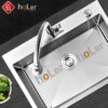 Chậu Rửa Chén 1 Hộc Inox 304 Dày 3mm Holer HLCR724-9050