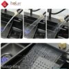 Combo Chậu Rửa Chén Kèm Vòi Đơn Thác Nước Nano Đen HOLER HLCRNN725-9046