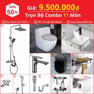 Combo Nhà Vệ Sinh Trọn Bộ 11 Món Cao Cấp 9.5 Triệu CB11-9500