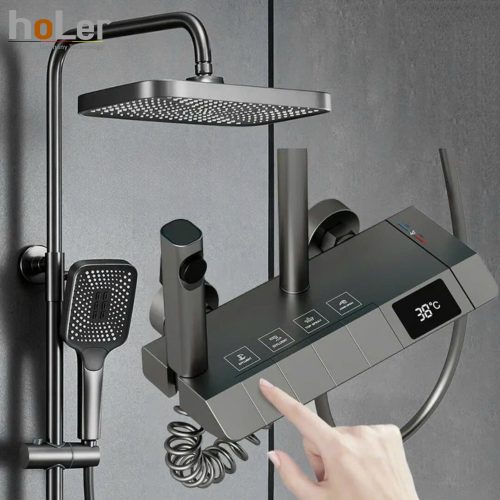 Sen Cây Tắm Đứng Đồng Thau Sơn Tĩnh Điện Xám Holer HL235 - Limited