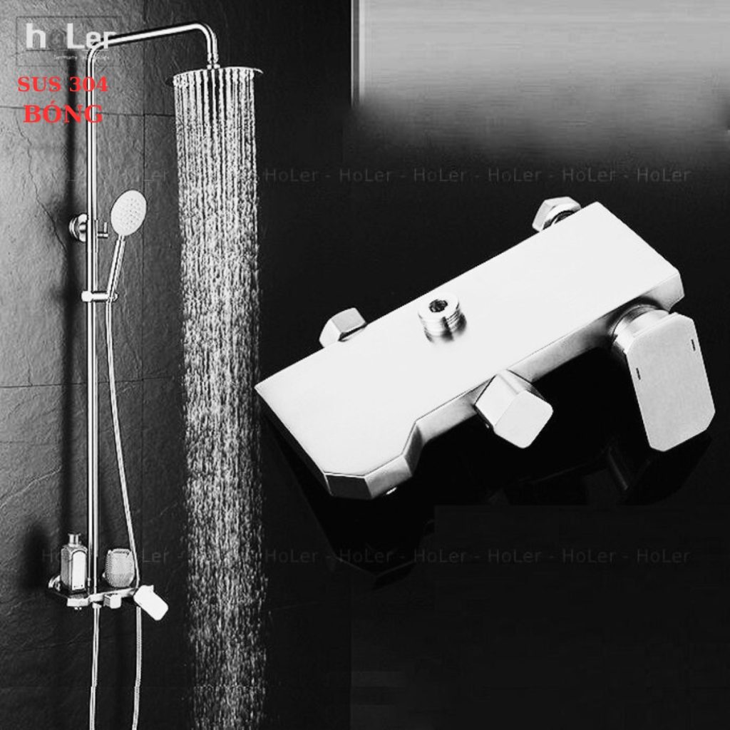 Sen Cây Tắm Đứng Nóng Lạnh Inox SUS 304 Bóng Holer HL2109