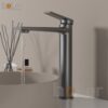 Vòi Lavabo Lạnh 30cm Đồng Sơn Tĩnh Điện Xám Holer HL-LB6101