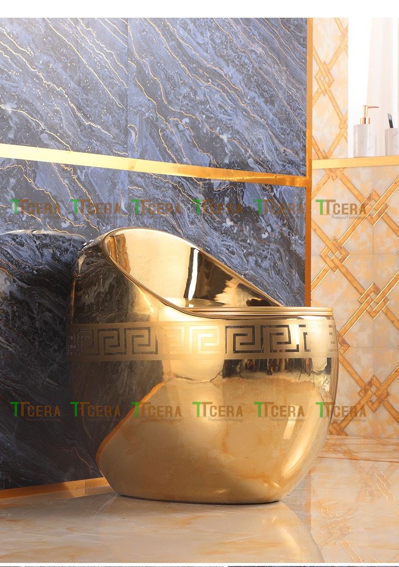 Bồn cầu TTCERA 1 khối mạ vàng - BC054