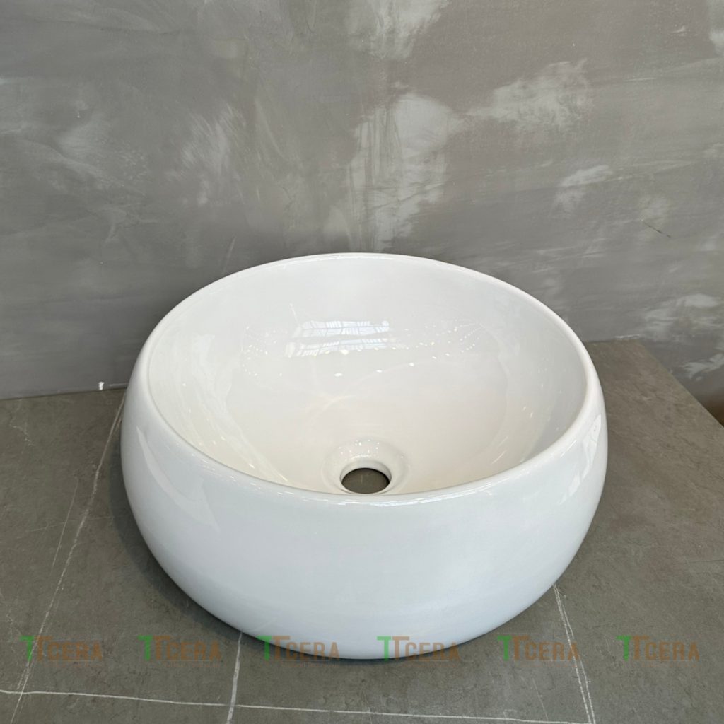 Chậu Lavabo Trắng Đặt Bàn TTCERA LB166