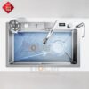 Combo Chậu Rửa Chén Kèm Vòi Đơn Thác Nước INOX Mờ Hiển Thị Nhiệt Độ HOLER HLCR718-9046