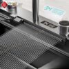Combo Chậu Rửa Chén Kèm Vòi Đơn Thác Nước Vắt Dao Phủ Nano Đen HOLER HLCRNN720-7546VD