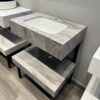 Tủ Lavabo Bàn Đá Nâu Bóng 2 Tầng Chống Trầy TLVBD-54