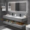 Tủ Lavabo Bàn Đá Xám 2 Tầng Chống Trầy TLVBD-47
