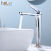 Vòi Lavabo Nóng Lạnh Đồng mạ Crome Cao 30cm Holer HL-LB695