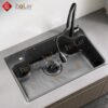 Châu Rửa Chén Inox Phủ Nano Đen HOLER HLCRNN730-8050