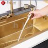 Combo Chậu Rửa Chén Kèm Vòi Mạ Vàng 5 Phím Hiển Thị Nhiệt Độ HOLER HLCRNN729-7546