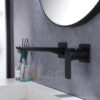 Vòi Lavabo Âm Tường Đồng Thau Sơn Tĩnh Điện Đen HoLer HL-LBA610
