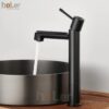 Vòi Lavabo Lạnh Đồng Sơn Tĩnh Điện Đen Holer HL-LB6108