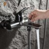 Bộ Sen Tắm Nóng Lạnh Đồng Thau Sơn Tĩnh Điện Xám Holer HLST314