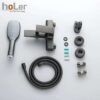 Bộ Sen Tắm Nóng Lạnh Đồng Thau Sơn Tĩnh Điện Xám Holer HLST314
