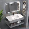 Combo Bàn Bóng Chống Trầy 2 Tầng Tràn Viền Mặt Lavabo Full Sứ TLVBD-55