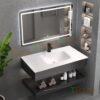 Combo Bàn Bóng Chống Trầy 2 Tầng Tràn Viền Mặt Lavabo Full Sứ TLVBD-55