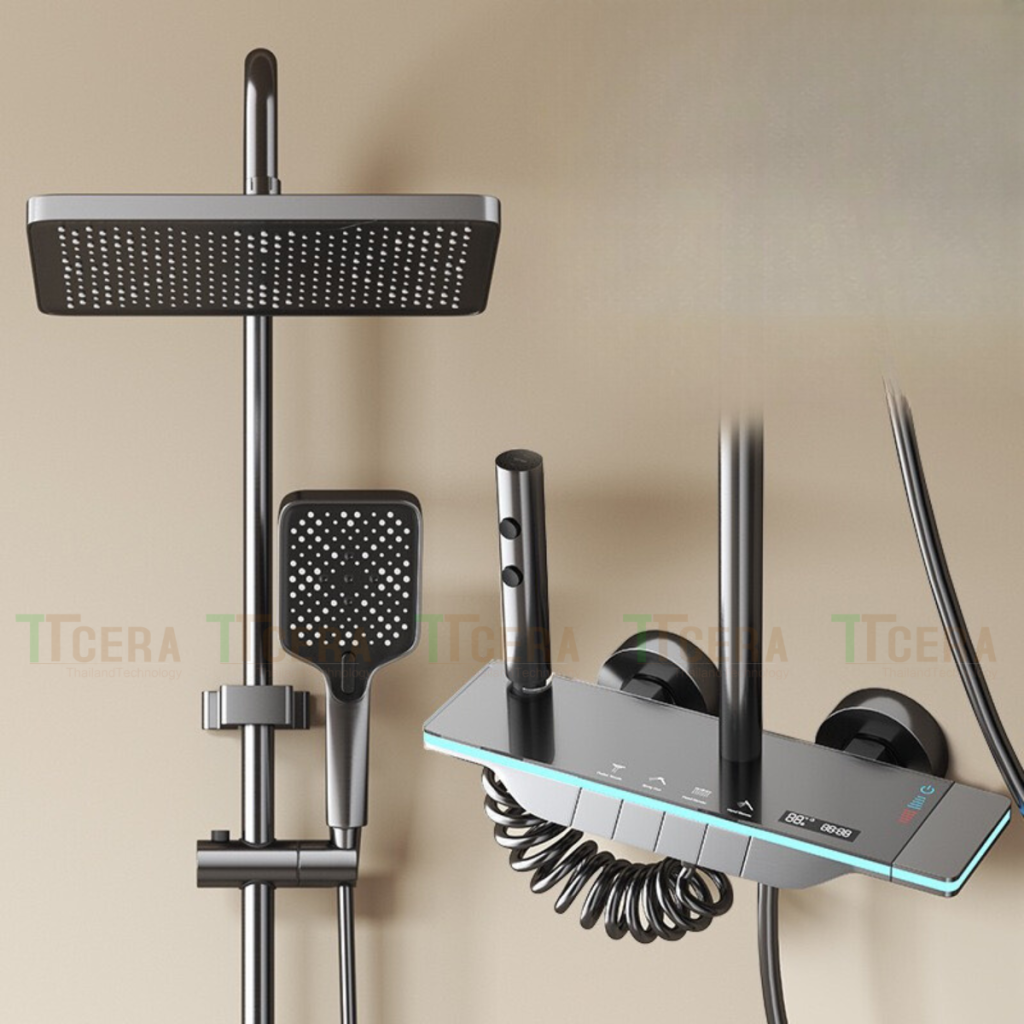 Sen Cây Phím Đàn Sơn Tĩnh Điện Xám Hiển Thị Nhiệt Độ TTCERA SC-OLS9