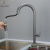 Vòi Rửa Chén Lạnh Rút Dây Đồng Thau Mạ TiTan Xám Holer CHL967