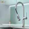 Vòi Rửa Chén Rút Dây Đồng Thau Mạ Crome Holer CHL965