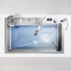 Combo Chậu Rửa Chén Kèm Vòi Đơn Thác Nước INOX Mờ Hiển Thị Nhiệt Độ HOLER HLCR734-7846