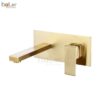 Vòi Lavabo Âm Tường Đồng Thau Mạ Vàng Mờ HoLer HL-LBA613