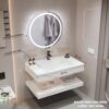 Combo Bàn Đá 2 Tầng Chống Trầy Tràn Viền TLVBD-57 ( Trắng – Xám – Đen )