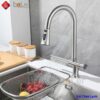 Vòi rửa chén Lạnh Thác Nước Rút Dây Inox SUS 304 Holer CHL971