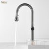 Vòi Rửa Chén Rút Dây Đồng Sơn Tĩnh Điện Màu Xám Holer CHL973