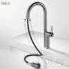 Vòi Rửa Chén Rút Dây Đồng Sơn Tĩnh Điện Màu Xám Holer CHL973